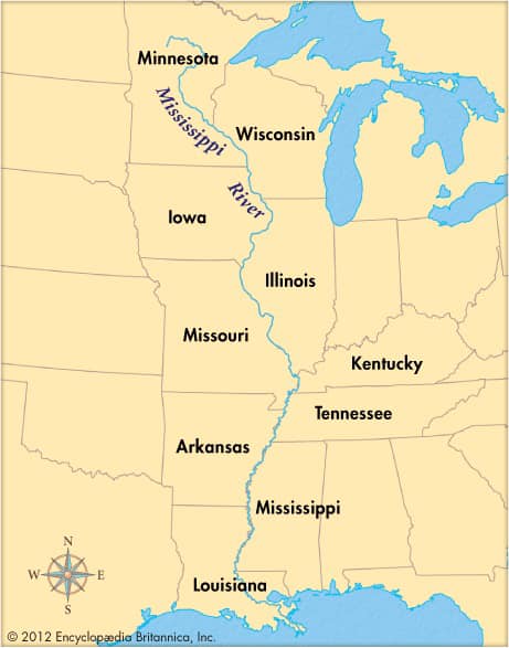 Mississippi River map.
