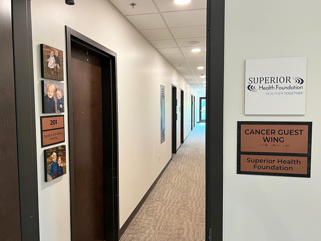 The cancer Guest Wing hallway.